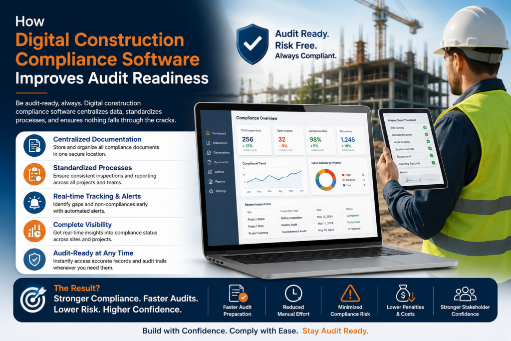 visual representation of How Digital Construction Compliance Software Improves Audit Readiness