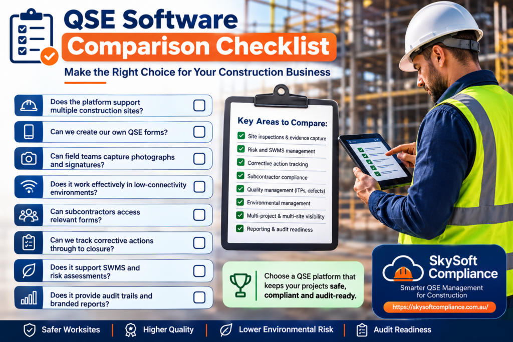 visual representation of QSE Software Comparison Checklist