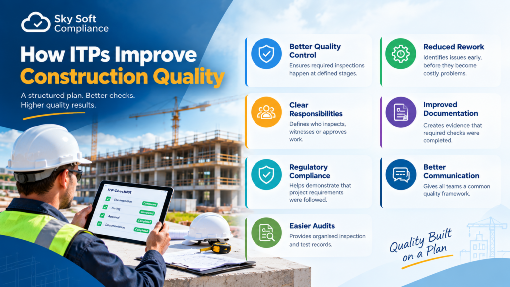 infographic explaining How ITPs Improve Construction Quality