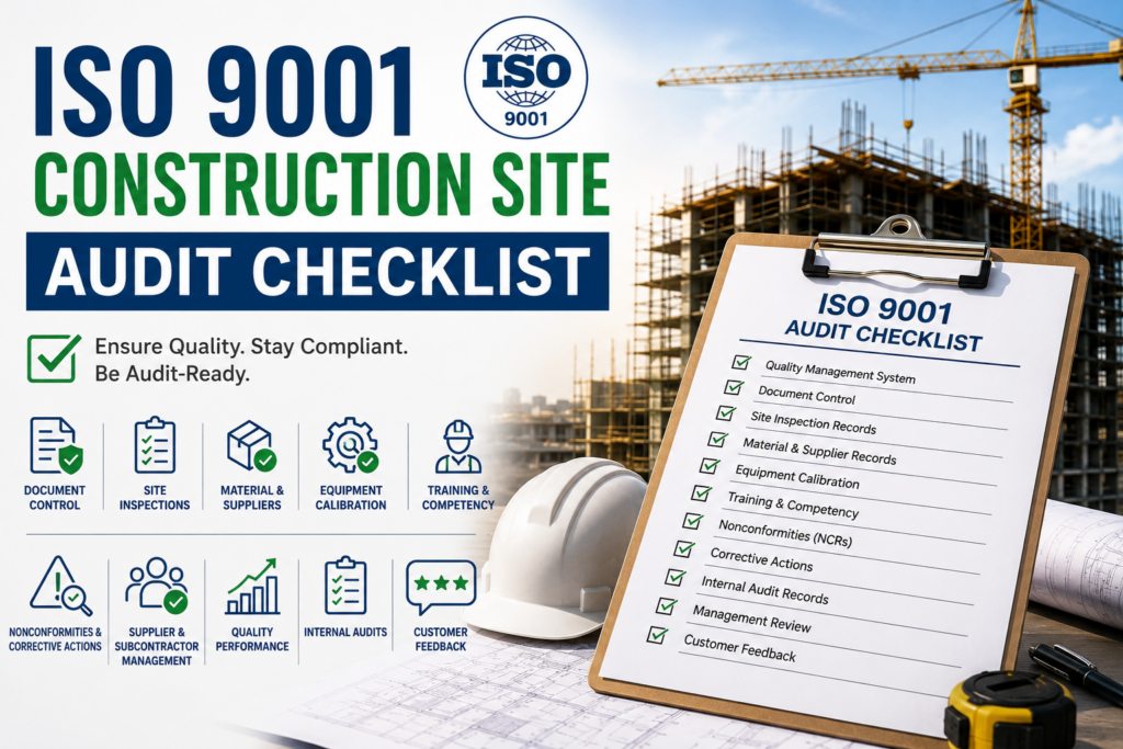 visual representation of ISO 9001 Construction Site Audit Checklist