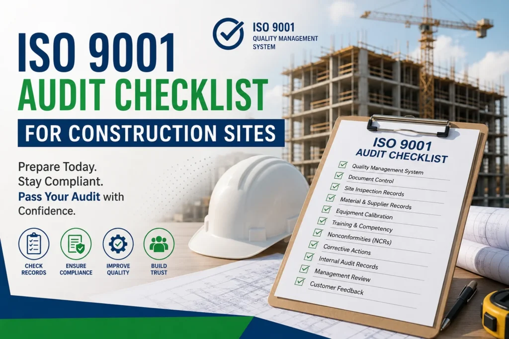 ISO 9001 audit checklist for construction