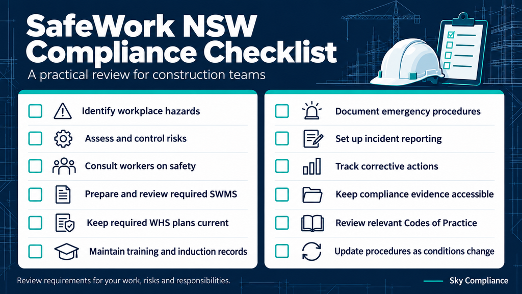 visual representation of SafeWork NSW Compliance Checklist