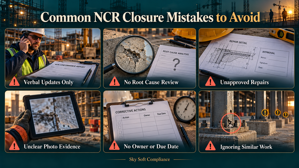 infographic explaining Common NCR Closure Mistakes to Avoid