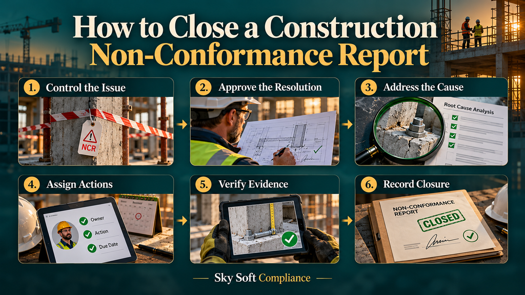 visual representation of How to Close a Construction Non-Conformance Report