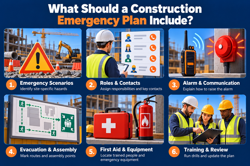 visual representation of What Should a Construction Emergency Plan Include?